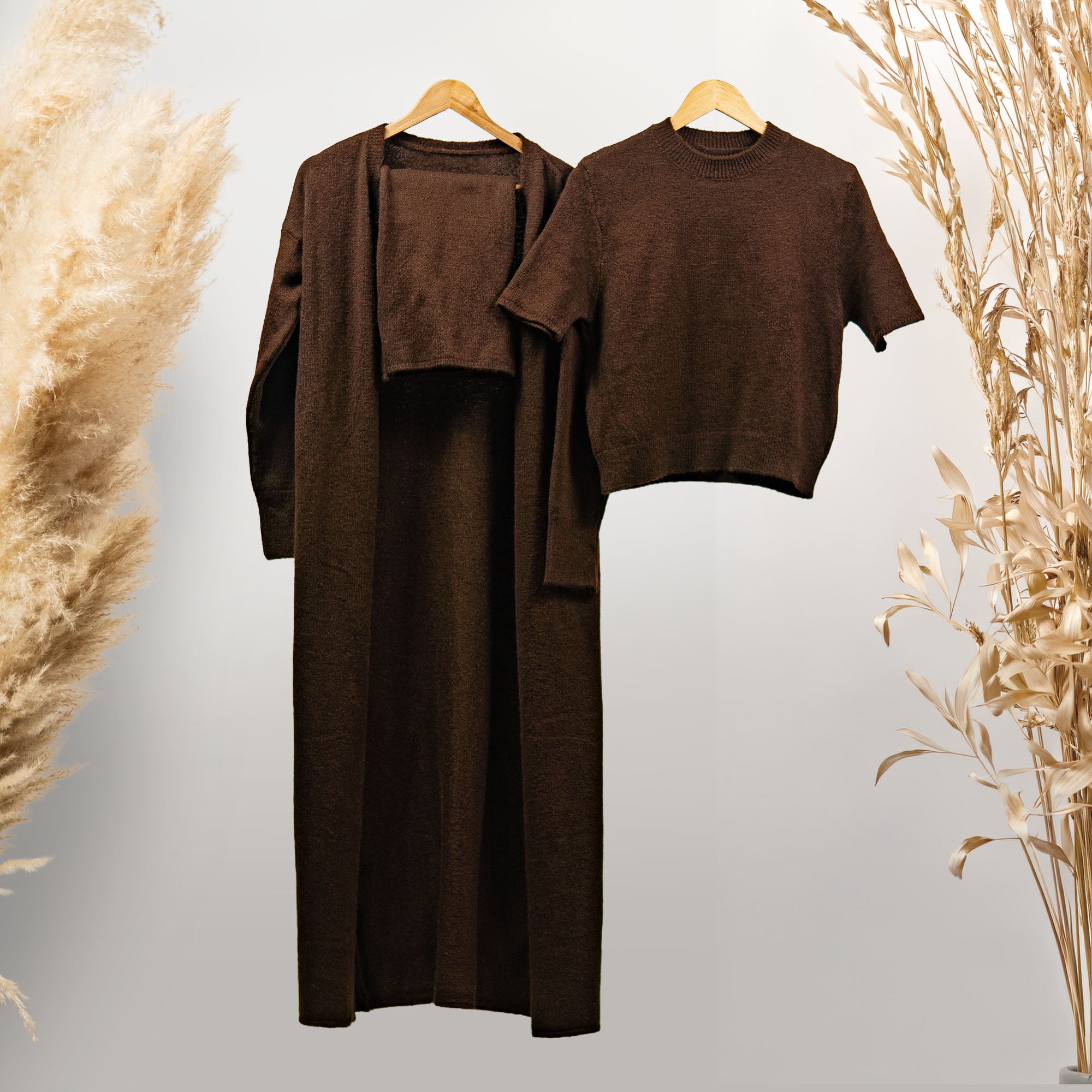 ÜÇLÜ ACI KAHVE TRİKO TAKIM