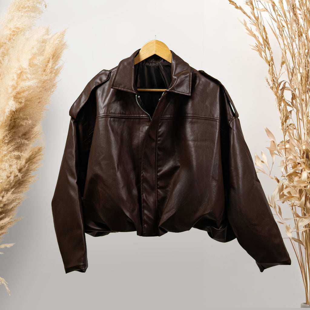 KAHVERENGİ DERİ CEKET