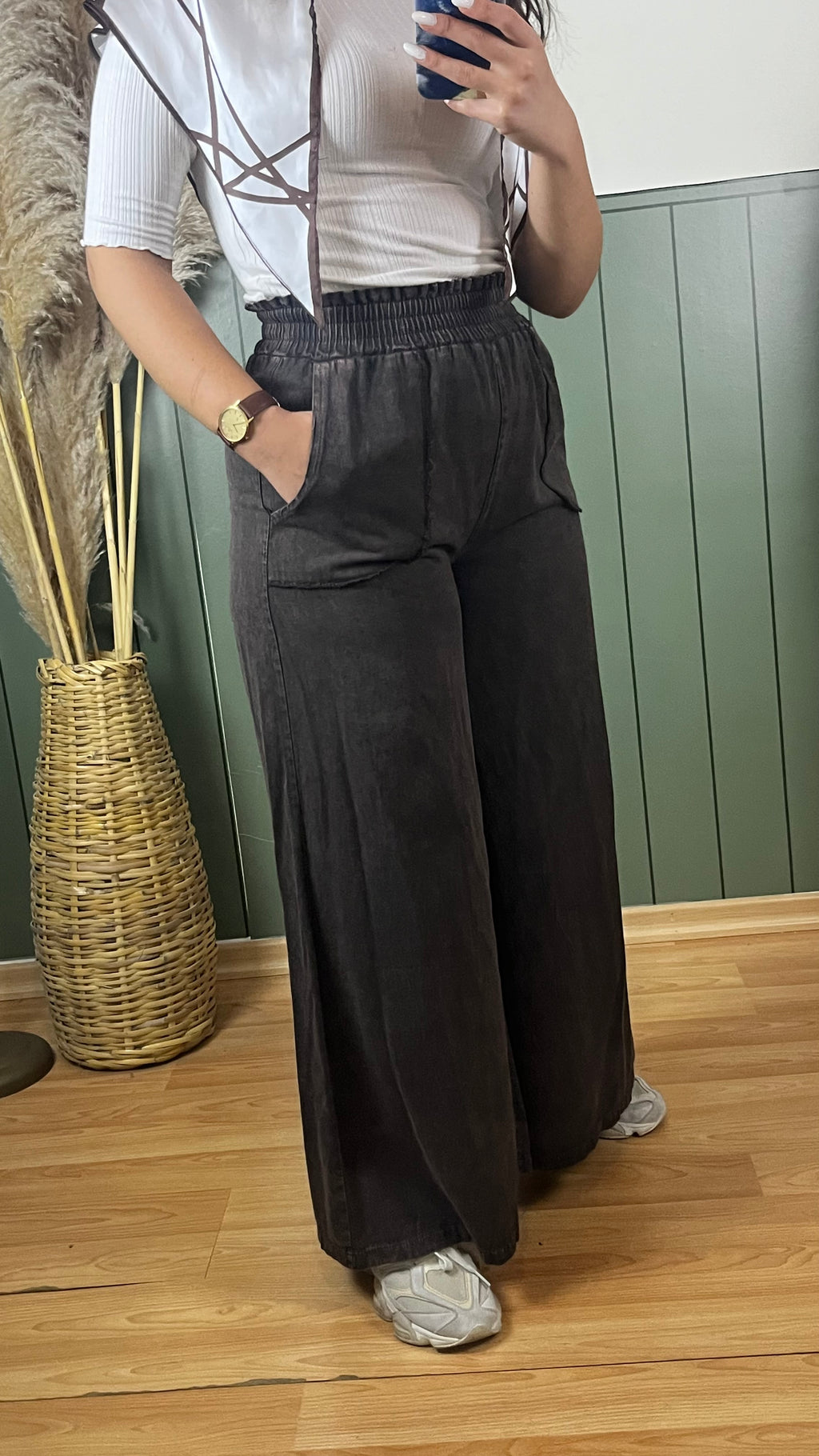 KAHVERENGİ WIDE LEG RELAXED FIT PANTOLON