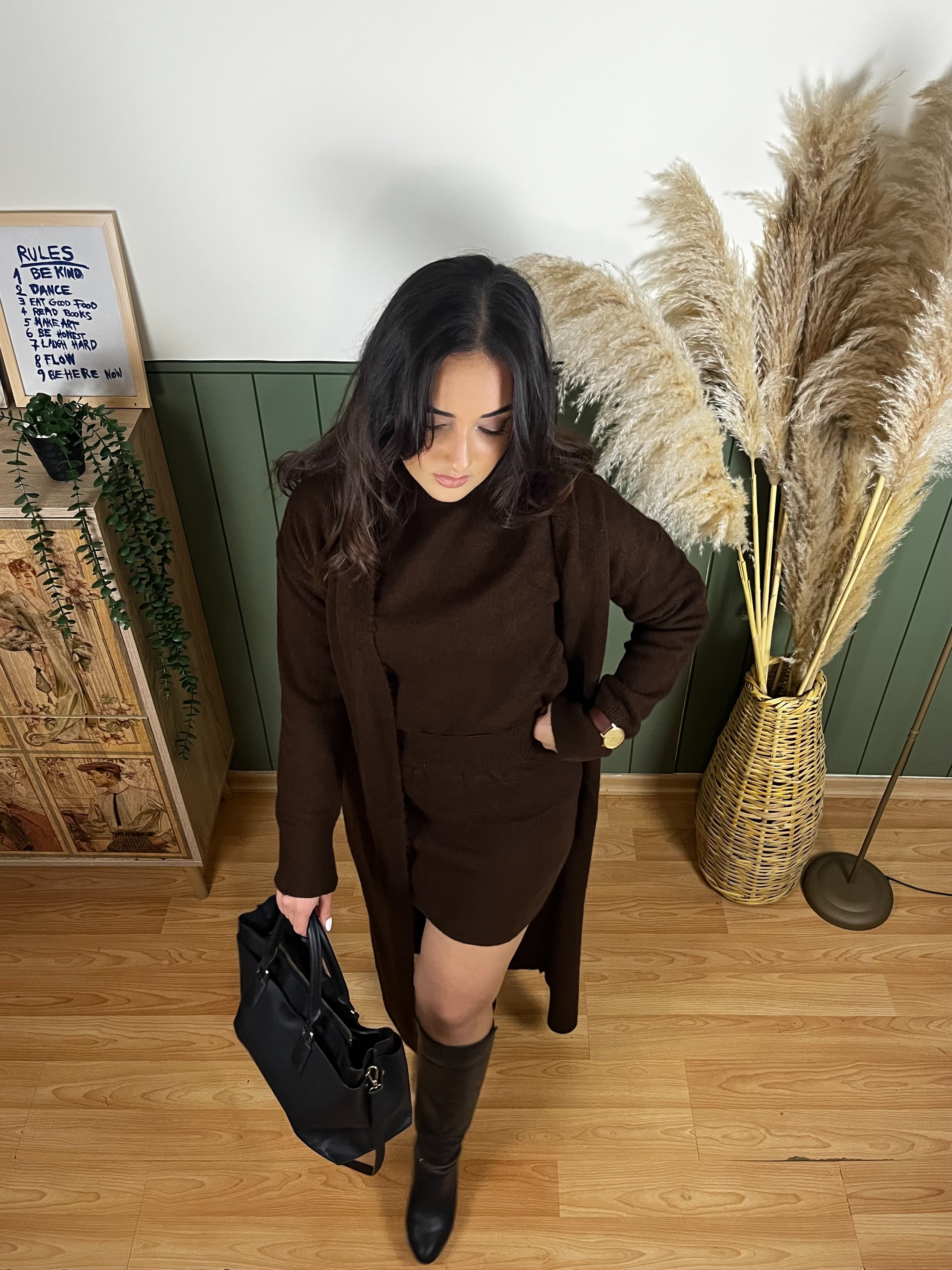 ÜÇLÜ ACI KAHVE TRİKO TAKIM