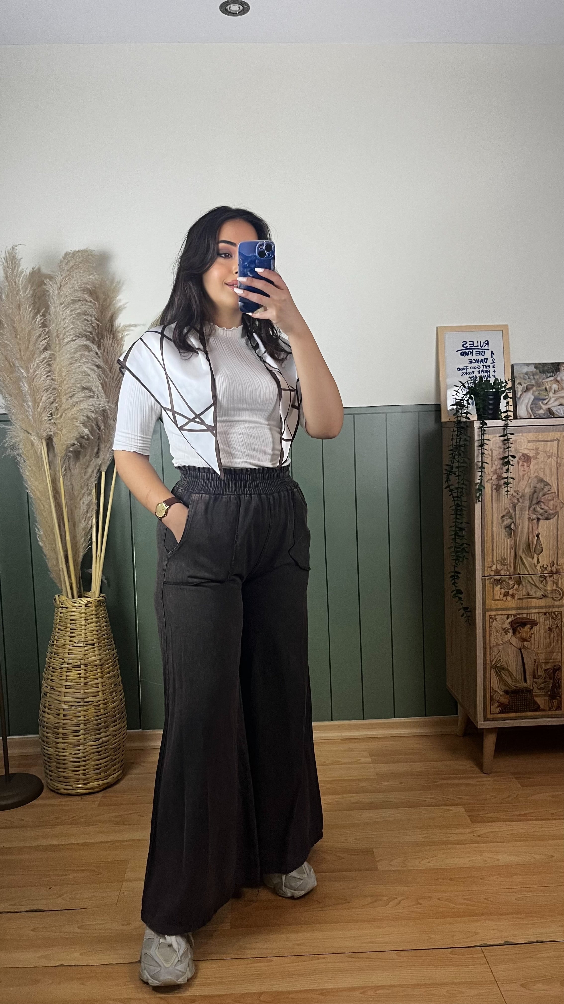 KAHVERENGİ WIDE LEG RELAXED FIT PANTOLON